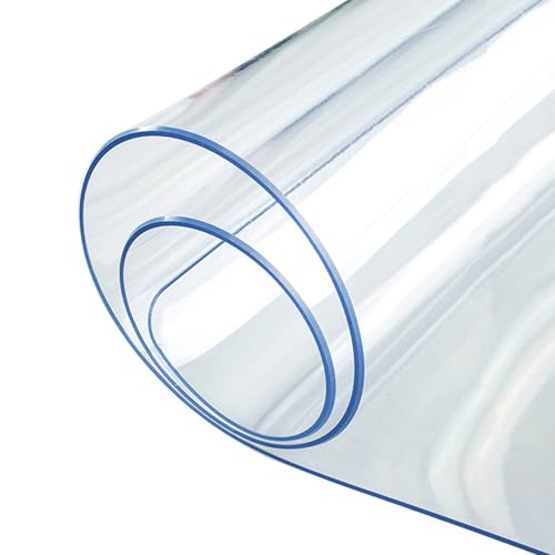 Transparente Kunststoff-Tischdecke, 150 x 260 cm, wasserdichte transparente Abdeckung, hohe Transparenz, Tischabdeckung für Küche, Esszimmer, Garten, Couchtisch, Möbelschutz von Generisch