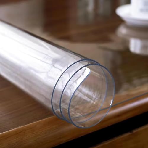 Transparente Kunststoff-Tischdecke, 90 x 140 cm, 2 mm dicke PVC-Abdeckung, wasserdicht und langlebig, Tischschutz, transparente Tischmatte für Essen, Partys und Veranstaltungen Transparente Kunststoff-Tischdecke, 90 x 140 cm, 2 mm dicke PVC-Abdeckung, wasserdicht und langlebig, Tischschutz, transparente Tischmatte für Essen, Partys und Veranstaltungen von Generisch