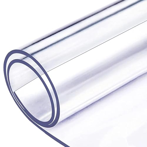 Transparente Kunststoff-Tischdecke, waschbar, wasserdicht, rechteckig, dicke, transparente Abdeckung, Möbelschutzfolie für Küche und Esszimmer, langlebig und leicht zu reinigen von Generisch