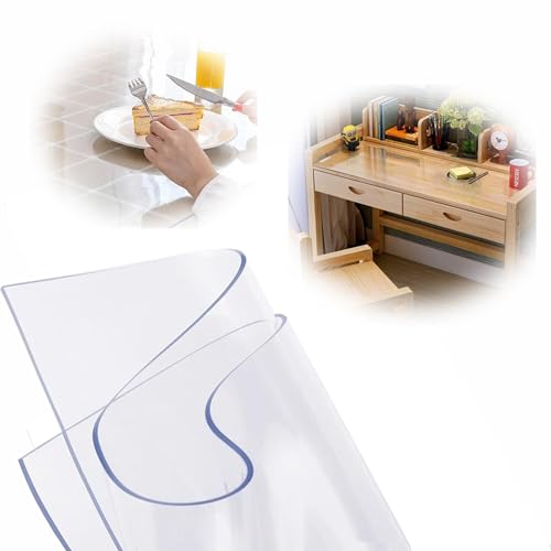 Transparente PVC-Schreibtischschutzmatte, 60 x 160 cm dick, 1,5 mm Abdeckung für Tisch, langlebiger Bodenschutz, ideal für Büro und Zuhause, leicht zu reinigen, rutschfest, vielseitige Größen von Generisch