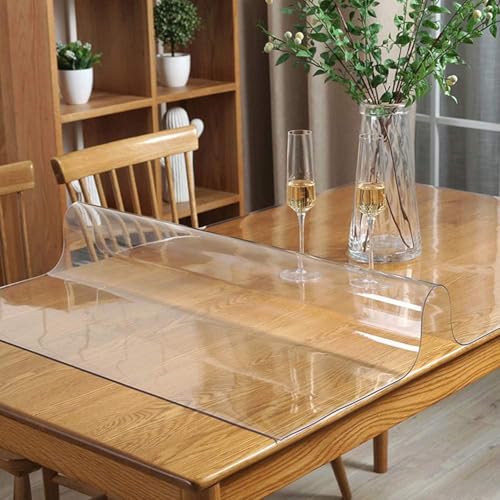 Transparente PVC-Schutzfolie, 2 mm, waschbar und lebensmittelecht, 110 x 240 cm, strapazierfähige Tischdecke zum Schutz, wasserdicht, kratzfest, vielseitig einsetzbar für Zuhause und Küche Transparente PVC-Schutzfolie, 2 mm, waschbar und lebensmittelecht, 110 x 240 cm, strapazierfähige Tischdecke zum Schutz, wasserdicht, kratzfest, vielseitig einsetzbar für Zuhause und Küche von Generisch