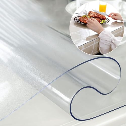 Transparente PVC-Tischabdeckung, 160 x 160 cm, transparente, mattierte Tischmatte, 2,0 mm, weiches Glas-Pad, Anti-Heiß-Schreibtischtuch für Zuhause, Büro, abwischbar, kein Einlaufen Transparente PVC-Tischabdeckung, 160 x 160 cm, transparente, mattierte Tischmatte, 2,0 mm, weiches Glas-Pad, Anti-Heiß-Schreibtischtuch für Zuhause, Büro, abwischbar, kein Einlaufen von Generisch