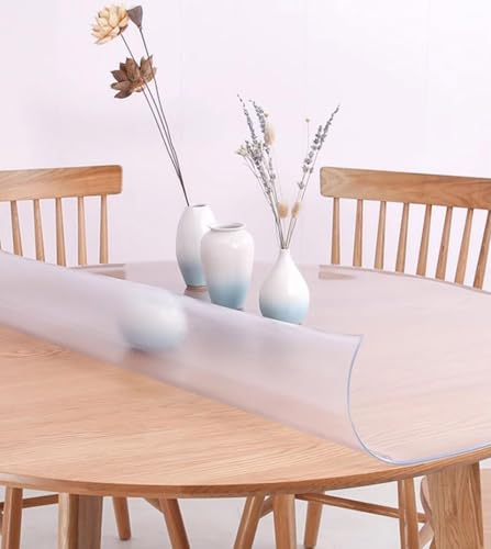 Transparente PVC-Tischabdeckung, rund, 125 cm, wasserdicht, rutschfest, 1 mm dick, Möbelschutz für Ess- und Couchtische, langlebig und leicht zu reinigen Transparente PVC-Tischabdeckung, rund, 125 cm, wasserdicht, rutschfest, 1 mm dick, Möbelschutz für Ess- und Couchtische, langlebig und leicht zu reinigen von Generisch