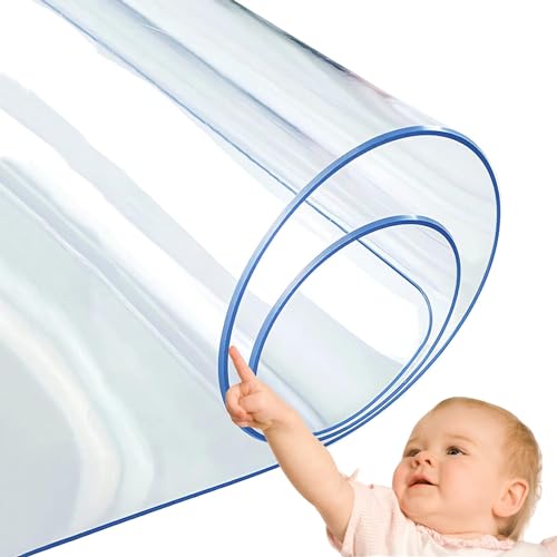 Transparente PVC-Tischabdeckung, ungiftig und schmutzabweisend, 1,5 mm dicke Kunststoff-Tischdecke, 140 x 230 cm, für Küche und Schreibtisch, langlebig, leicht zu reinigen, perfekt für Esszimmer und von Generisch