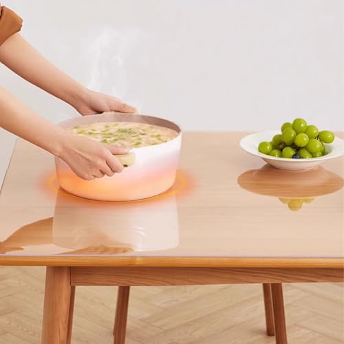 Transparente PVC-Tischdecke, 1,5 mm, wasserdicht, schmutzabweisend, waschbar, Tischschutz für Küche und Büro, leicht zu reinigen (165 x 300 cm) von Generisch
