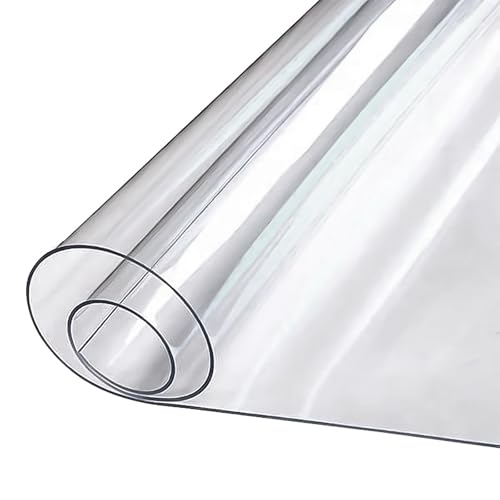 Transparente PVC-Tischdecke, 100 x 100 cm, 2 mm dick, kratzfest, leicht zu reinigen, ideal für den Außenbereich, kristallklarer Schutz für Tische und praktisch von Generisch