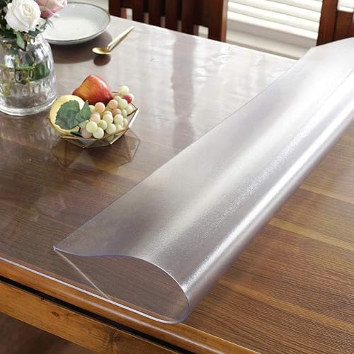 Transparente PVC-Tischdecke, 2,0 mm dick, Glas-Tischschutz für Esszimmer, Büro und Beistelltische, wasserdichte Kunststoffabdeckung (160 x 190 cm) von Generisch