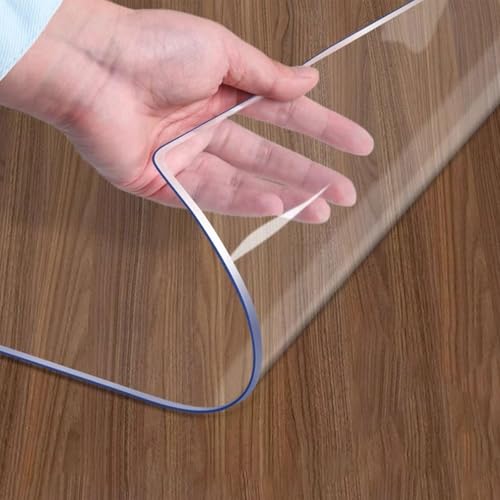 Transparente PVC-Tischdecke, 2 mm/3 mm, wasserdicht, hitze- und kratzfest, waschbar, selbstklebende Tischabdeckung, individuelle Größe (60 x 220 cm), weiche Folien-Tischmatte von Generisch
