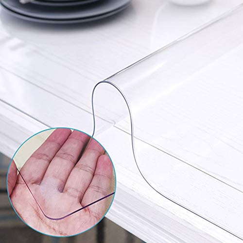 Transparente PVC-Tischmatten für Büro und Zuhause, wasserdicht, öldicht, weiche Glas-Tischdecke, Ess- und Küchen-Platzset für Hochzeiten und Partys (140 x 180 cm, 3,0 mm) von Generisch