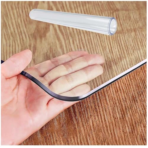 Transparente PVC-Tischschutzabdeckung, 150 x 230 cm, 2 mm dick, transparenter rechteckiger Schutz für Küchen- und Esstische, kratz- und auslaufsicher, ideal für Holzoberflächen von Generisch