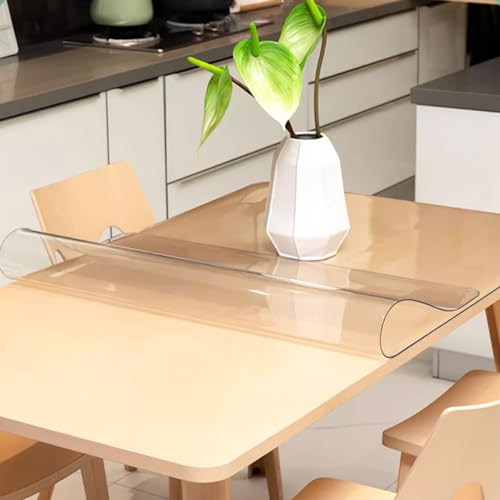 Transparente PVC-Tischschutzfolie, 1,2 mm, weiche Glasabdeckung, kristallklare Matte für Kaffee-Ess- und Schreibtische, 135 x 200 cm und 65 x 150 cm Transparente PVC-Tischschutzfolie, 1,2 mm, weiche Glasabdeckung, kristallklare Matte für Kaffee-Ess- und Schreibtische, 135 x 200 cm und 65 x 150 cm von Generisch