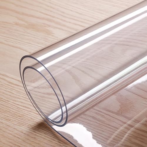 Transparente Schreibtischunterlage, 90 x 90 cm, große rutschfeste PVC-Schreibtischunterlage, hitzebeständiger und wasserdichter Schutz, runde Kanten, Schreibtischabdeckung für Zuhause, Büro und Transparente Schreibtischunterlage, 90 x 90 cm, große rutschfeste PVC-Schreibtischunterlage, hitzebeständiger und wasserdichter Schutz, runde Kanten, Schreibtischabdeckung für Zuhause, Büro und von Generisch