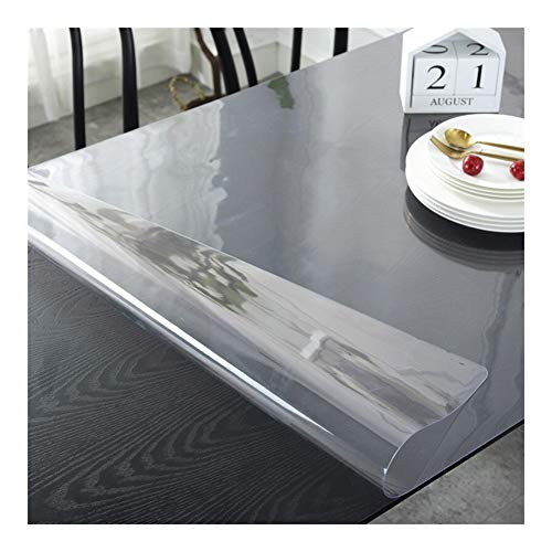 Transparente Schreibtischunterlage, wasserdichter PVC-Tischschutz für Hartholz- und Küchenoberflächen, 90 x 160 cm (3,0 mm dick), langlebig, leicht zu reinigen, rutschfester Bodenbelag von Generisch