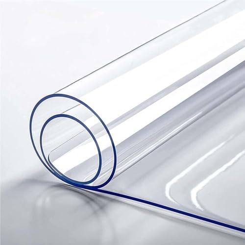 Transparente Tischabdeckung, 1,5 mm dick, transparente Vinyl-Tischdecke, wasserdicht, PVC-Tischmatte für Zuhause und Büro, 60 x 140 cm, Schreibtischunterlage von Generisch