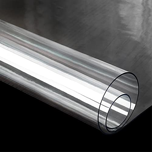 Transparente Tischdecke, PVC-Kunststoff-Tischdecke, abwaschbar und glänzend, Tischschutz, transparenter Tischschutz für Esszimmer, Wohnzimmer & Garten (1 mm, 110 x 290 cm) von Generisch