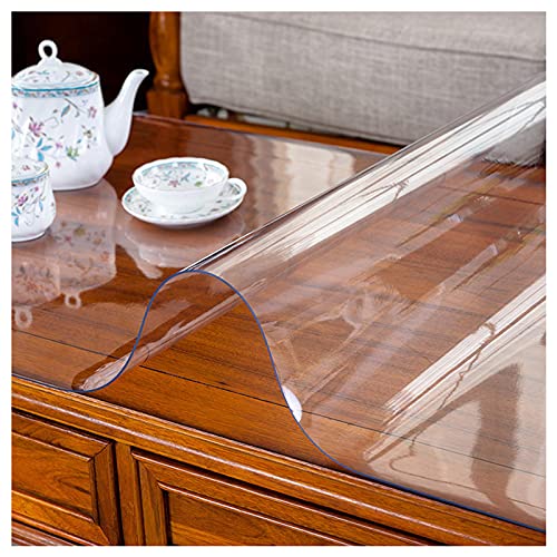 Transparente Tischdecke, wasserdicht, transparent, Tischschutz, weiches Glas, Esstischmatte, rechteckige Tischdecke für Esszimmer, 1,5 mm dick, 105 x 155 cm Transparente Tischdecke, wasserdicht, transparent, Tischschutz, weiches Glas, Esstischmatte, rechteckige Tischdecke für Esszimmer, 1,5 mm dick, 105 x 155 cm von Generisch