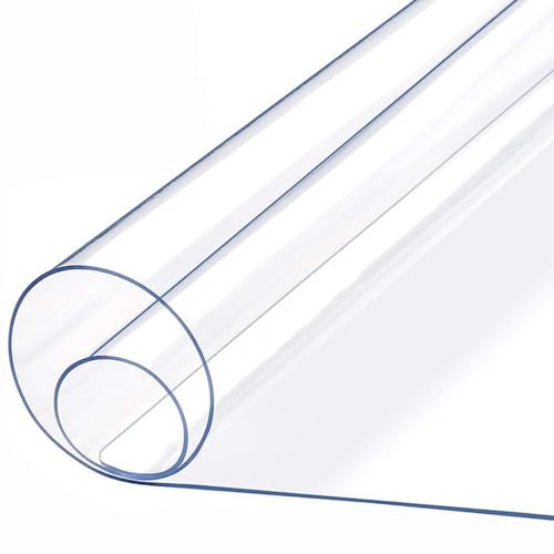 Transparente Tischschutzabdeckung, 80 x 85 cm, dicke PVC-wasserdichte Tischdecke, klarer rechteckiger Tischschutz, Schreibtischabdeckung für Esstisch, kratz- und auslaufsicher Transparente Tischschutzabdeckung, 80 x 85 cm, dicke PVC-wasserdichte Tischdecke, klarer rechteckiger Tischschutz, Schreibtischabdeckung für Esstisch, kratz- und auslaufsicher von Generisch
