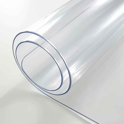 Transparente Tischschutzmatte, 2 mm dick, wasserdicht, PVC-Abdeckung, flecken- und ölbeständig, Schreibtischunterlage (60 x 150 cm), rechteckiger Tischschutz von Generisch