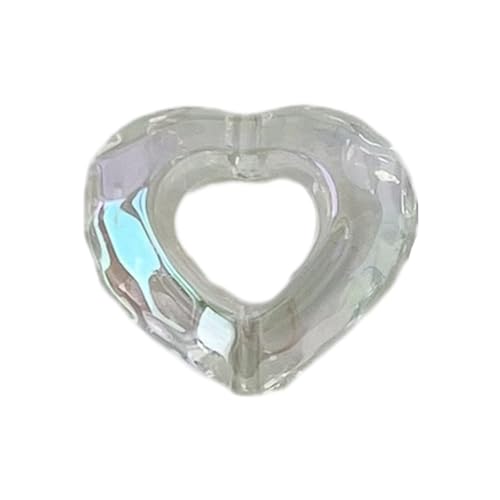 Transparente bunte Acryl-Herzen, Abstandshalter für DIY-Armbänder, Halsketten, Anhänger von Generisch
