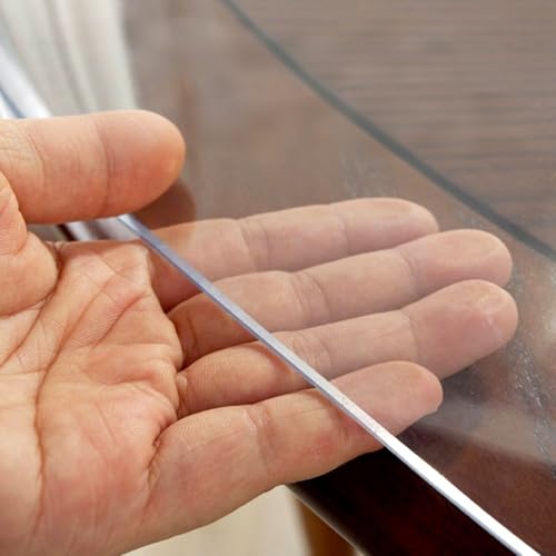 Transparente runde Tischabdeckung, 1,5 mm, PVC, transparente Schreibtischunterlage für rechteckigen Nachttisch, Tisch-Schutzunterlage (40 cm) von Generisch