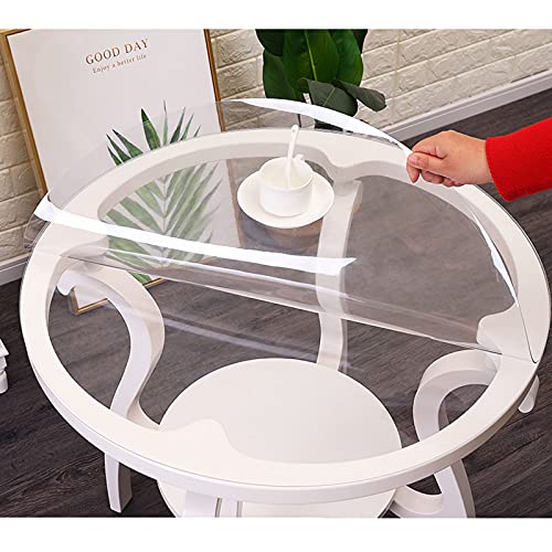 Transparente runde Tischabdeckung, 2 mm dick, abwischbar, weicher Glasstoff, Tischschutz, leicht zu reinigen, Tischdecke für Partys im Freien, 70 cm von Generisch