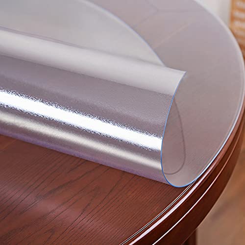 Transparente runde Tischabdeckung, 2 mm weiche PVC-Esstischdecke, Anti-Öl- und Verbrühungsschutz für glatte Schreibtische, 135 cm, matter Tischschutz von Generisch