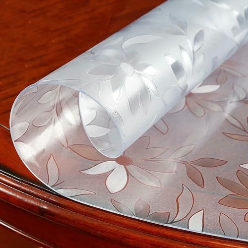 Transparente runde Tischdecke, kristallklarer, abwaschbarer Tischschutz, hochglänzende durchsichtige Folie für wasserdichte und einfache Reinigung Transparente runde Tischdecke, kristallklarer, abwaschbarer Tischschutz, hochglänzende durchsichtige Folie für wasserdichte und einfache Reinigung von Generisch