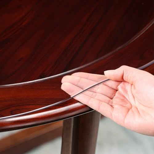 Transparente runde Tischschutzabdeckung, wasserdicht, 2,5 mm dick, kratzfeste Folie für Esstisch, Couchtisch, Größen: 40/50/60/90/120 cm (40 cm) von Generisch