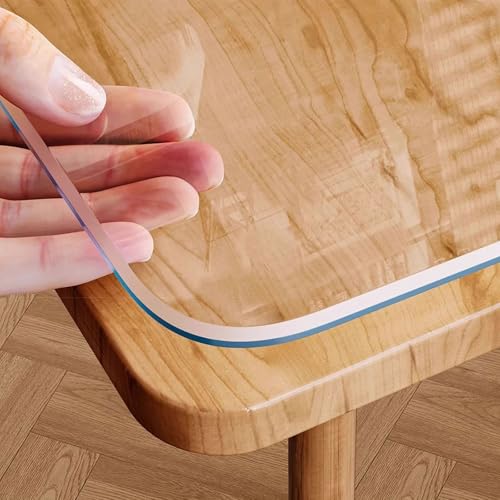 Transparente wasserdichte Tischdecke – kratz- und hitzebeständige PVC-Tischschutzmatte, 1 mm und 1,7 mm Dicke, kristallklare Abdeckung für Ess- und Küchenschutz von Generisch