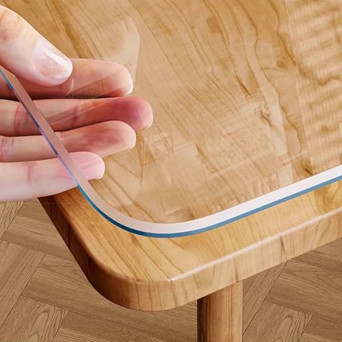Transparente wasserdichte Tischdeckenfolie, kratz- und hitzebeständig, PVC-Tischschutz, transparente Kunststoffabdeckung für Esszimmer & Küche, abwaschbarer Tischschutz Transparente wasserdichte Tischdeckenfolie, kratz- und hitzebeständig, PVC-Tischschutz, transparente Kunststoffabdeckung für Esszimmer & Küche, abwaschbarer Tischschutz von Generisch