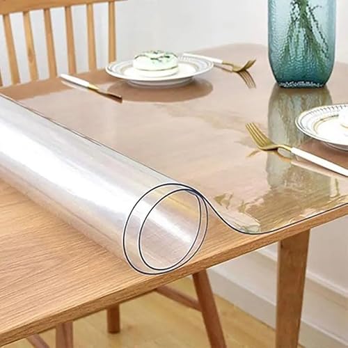 Transparenter Kunststoff-Tischschutz, robuste 1,5 mm dicke PVC-Tischdecke für Esszimmer, transparentes Design, langlebig und leicht zu reinigen Transparenter Kunststoff-Tischschutz, robuste 1,5 mm dicke PVC-Tischdecke für Esszimmer, transparentes Design, langlebig und leicht zu reinigen von Generisch