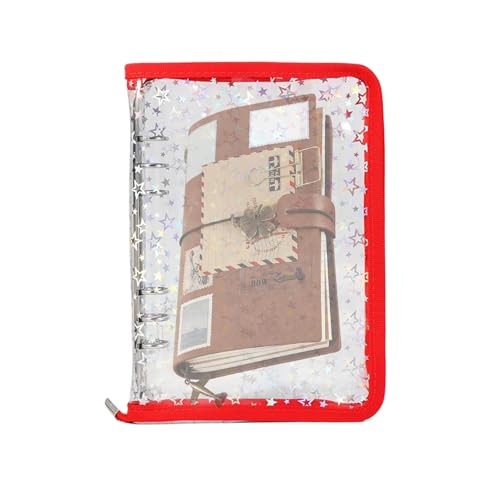 Transparenter Ordner, nachfüllbar, wiederverwendbares Aufkleber-Aufbewahrungsbuch, Ordner für Dokumente, Reißverschluss, Aufkleber, Notizbuch für Karten, Quittungen, Tickets, kleines Zubehör von Generisch