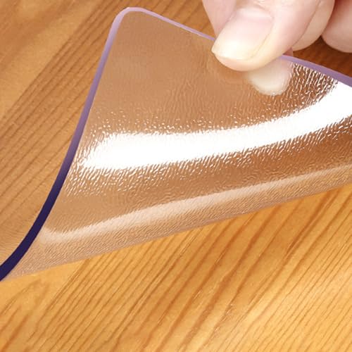 Transparenter PVC-Tischdeckenschutz, 1 mm/2 mm/3 mm, wasserdicht, reißfest, Tischabdeckung für Esszimmer, Küche und Außenbereich, pflegeleicht, waschbar, Tischschutzfolie von Generisch