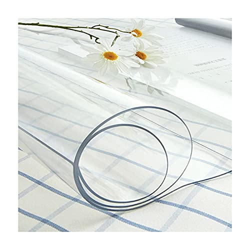 Transparenter PVC-Tischdeckenschutz, wasserdicht, abwischbar, Kunststoffabdeckung für Esstische, rutschfeste Tischmatte, 75 x 155 cm, 2 mm dick, ideal zum Schutz von Möbeln von Generisch