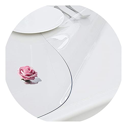 Transparenter PVC-Tischdeckenschutz, wasserdicht, abwischbar, rutschfeste Matte für Esstische, strapazierfähige Kunststoffabdeckung (110 x 200 cm, 1 mm Dicke) von Generisch