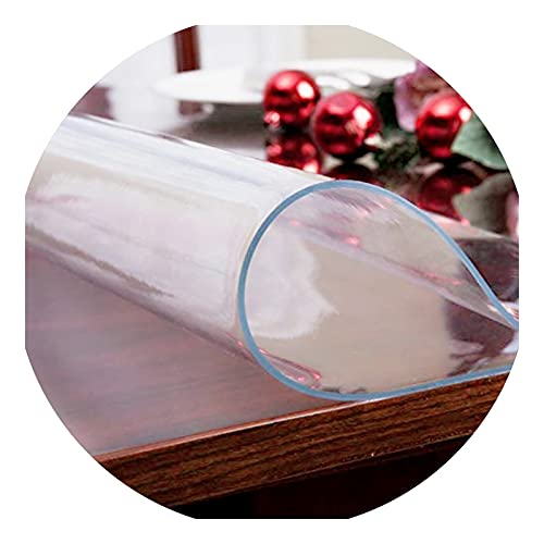 Transparenter PVC-Tischdeckenschutz, wasserdicht, abwischbar, rutschfeste Matte für Esszimmer, 3 mm dick, 120 x 290 cm, transparente Kunststoffabdeckung für Möbelschutz von Generisch