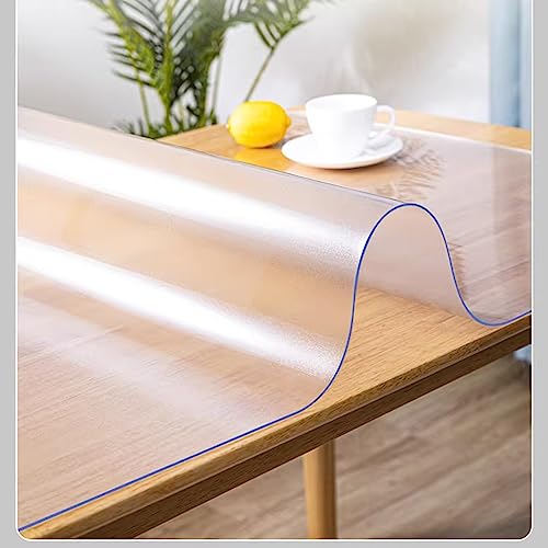 Transparenter PVC-Tischschutz, 1,0 mm dick, wasserdicht und abwischbar, matte Oberfläche, 160 x 280 cm, perfekt für Esszimmer und Küche von Generisch