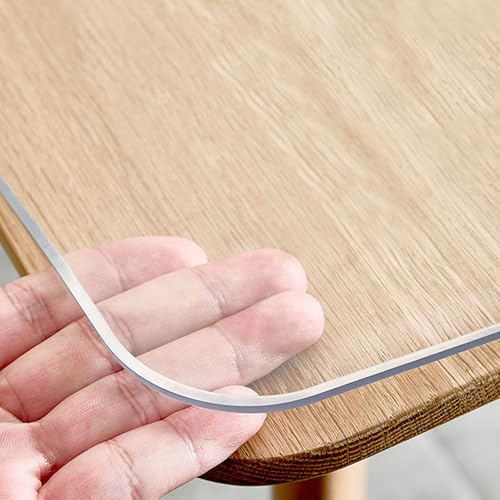 Transparenter PVC-Tischschutz, 100 x 100 cm, wasserdicht, leicht zu reinigen, ideal für den Außenbereich und die Küche, rechteckige Tischdecke von Generisch