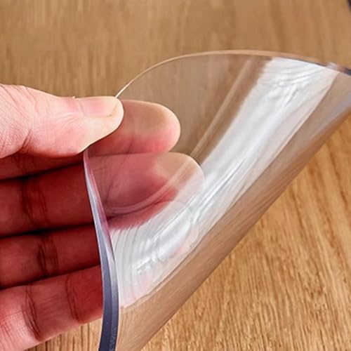 Transparenter PVC-Tischschutz, 2 mm dick, hitzebeständig bis 80 °C, wasserdicht, kratzfest, waschbar, Tischdecke für Esszimmer, Büro, Küche (180 x 300 cm) von Generisch