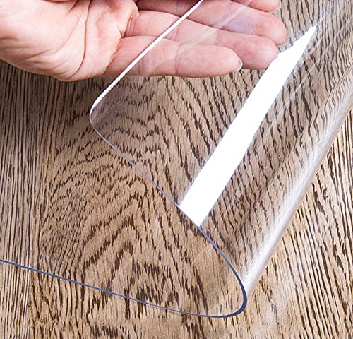 Transparenter PVC-Tischschutz, wasser- und öldicht, Kunststoffabdeckung für einfache Reinigung, abwischbare Tischdecke für Küche, Esstisch und Couchtisch (3 mm, 90 x 210 cm) von Generisch