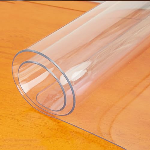 Transparenter PVC-Tischschutz, wasserdichte Tischdecke, 2,0 mm dick, Schreibtischunterlage für Esszimmer, transparent, abwischbar, 80 x 180 cm von Generisch