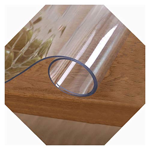 Transparenter PVC-Tischschutz, weiches Glas, wasserdicht, hitzebeständig, mehrere Größen (1,5/3,0 mm Dicke) – 3,0 mm, 80 x 150 cm, geruchlose Tischdecke von Generisch