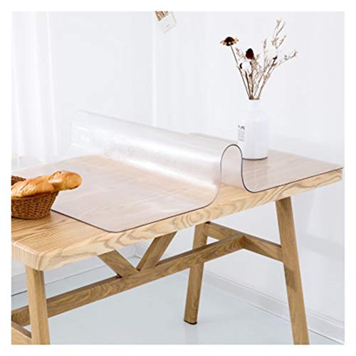 Transparenter Schreibtischschutz, wasserdicht, öldicht, Tischunterlage für Büro, Arbeitszimmer und Wohnzimmer, abwischbares PVC-Kissen, 2,0 mm dick, 80 x 120 cm, 9 Größen erhältlich von Generisch