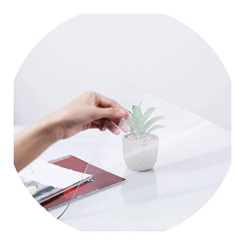 Transparenter Tischdeckenschutz, transparent, PVC, rutschfest, wasserdicht, hitzebeständig, weiche Glasabdeckung für Küche, Wohnzimmer oder Garten von Generisch