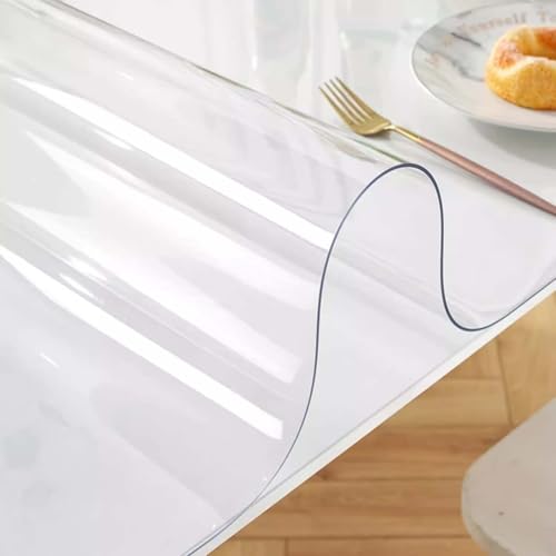 Transparenter Tischschutz, 120 x 200 cm, 1,5 mm dick, strapazierfähig, Vinyl-Tischdecke, transparente Tischdecke für Esszimmer, Schreibtisch, Mehrzweck-Schutz Transparenter Tischschutz, 120 x 200 cm, 1,5 mm dick, strapazierfähig, Vinyl-Tischdecke, transparente Tischdecke für Esszimmer, Schreibtisch, Mehrzweck-Schutz von Generisch