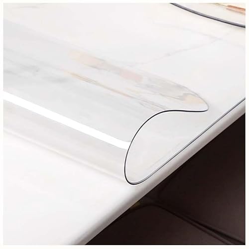Transparenter Tischschutz, 60 x 130 cm, 1 mm Dicke, transparente Esstischabdeckung, leicht zu reinigen, rechteckiger Kunststoff-Tischschutz für Büro, Nachttisch, Esstisch von Generisch