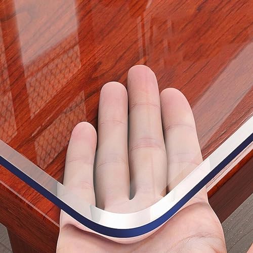 Transparenter Tischschutz 2 mm mit abgeschrägter Kante, waschbare PVC-Tischmatte für Esstisch, Schreibtisch, Couchtischabdeckung (60 x 100 cm), kratzfest, leicht zu reinigen von Generisch