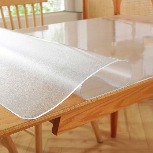 Transparenter mattierter PVC-Tischschutz, hitzebeständig, kratzfeste Tischdecke, leicht zu reinigen, 2 mm wasserdicht, rutschfest, durchsichtig Transparenter mattierter PVC-Tischschutz, hitzebeständig, kratzfeste Tischdecke, leicht zu reinigen, 2 mm wasserdicht, rutschfest, durchsichtig von Generisch