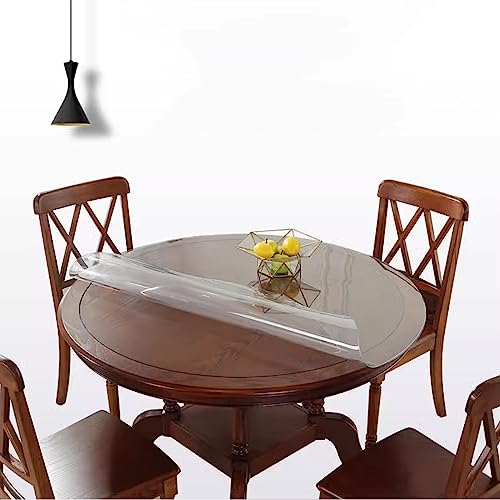 Transparenter runder Tischschutz aus PVC, wasserdicht, transparent, 0,8 mm dick, runde Kunststoff-Tischmatte (Durchmesser 145 cm), für Essen zu Hause und Veranstaltungen von Generisch
