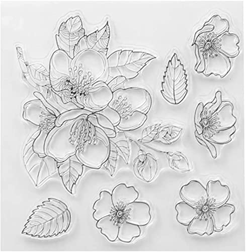 Transparentes Silikon-Stempel-Set mit Blumen, für Karten, DIY, Scrapbooking, Fotoalbum, dekorativ, nur Stempel, Haltbarkeit Transparentes Silikon-Stempel-Set mit Blumen, für Karten, DIY, Scrapbooking, Fotoalbum, dekorativ, nur Stempel, Haltbarkeit von Generisch
